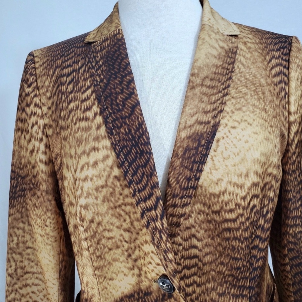 Escada Brown and Tan Patterned Blazer - Picture 2 of 8